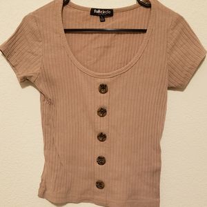 Crop top button down shirt